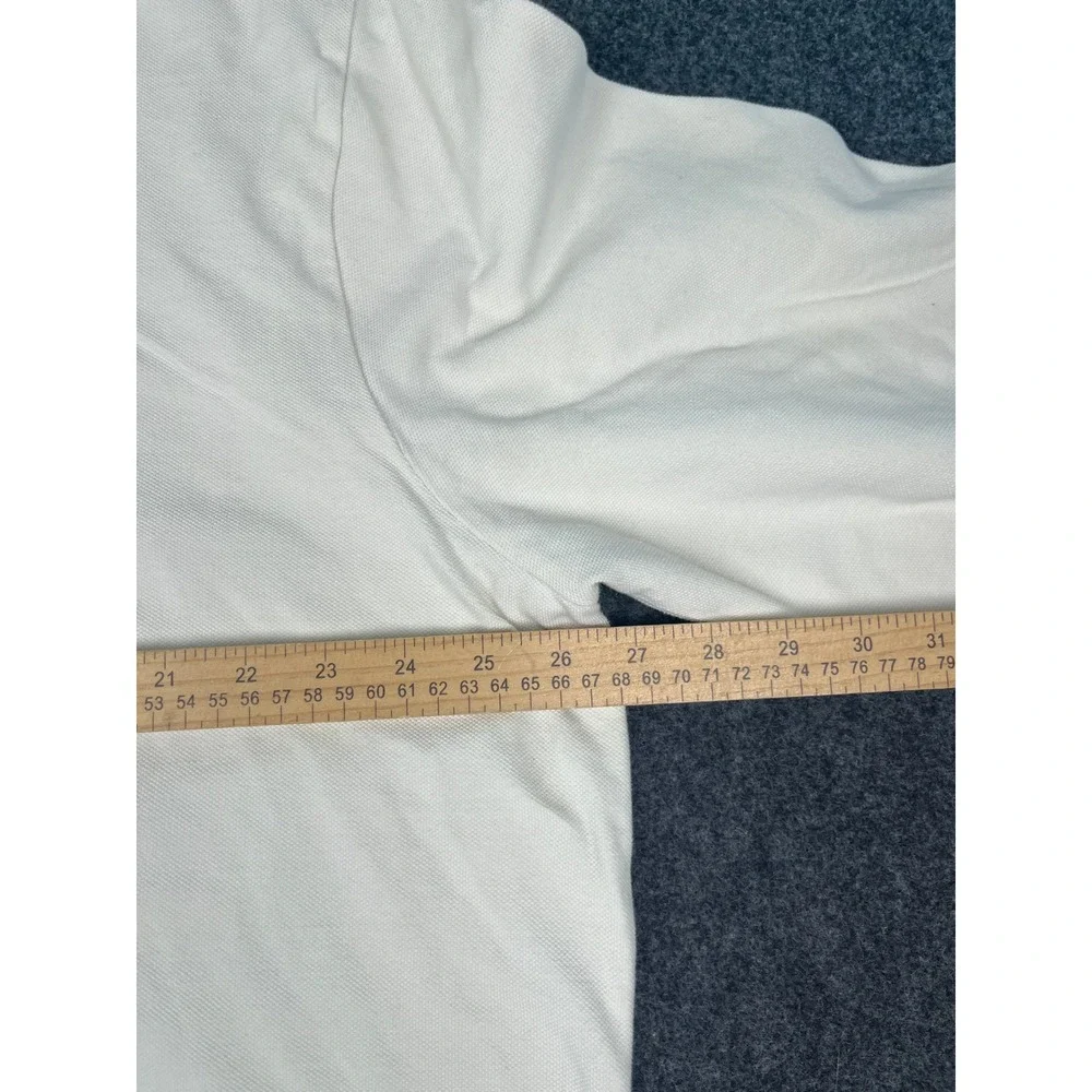 Polo Ralph Lauren Mens XXL Long Sleeve Polo Shirt Cream White Pique Cotton Pony